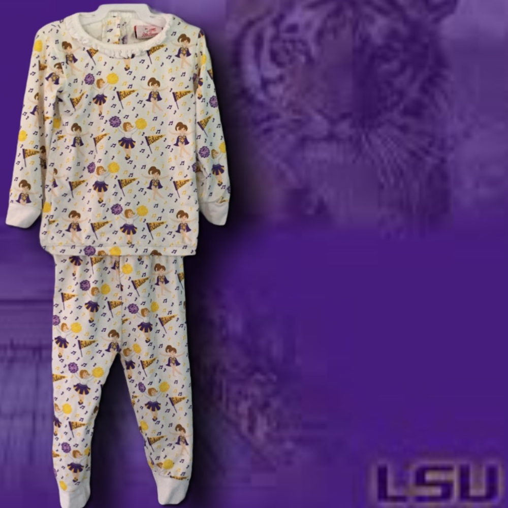 LSU Tigers Future Cheerleader Pajamas Outfit • 2T